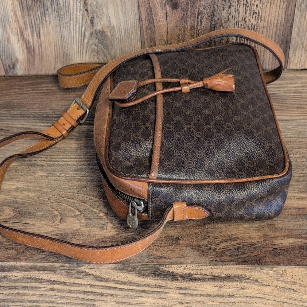 Celine Mini Shoulder Bag Macadam Triomphe Pochette PVC Leather Vintage Crossbody - Picture 5 of 15